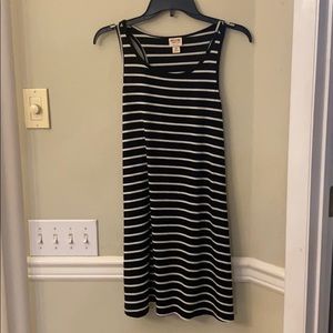 Black and white striped dress